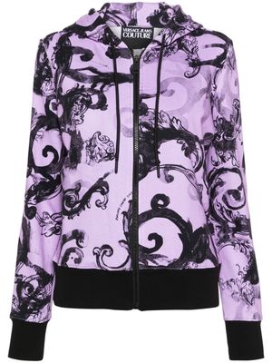 Versace Jeans Couture Baroccoflage-print zip-up hoodie - Purple