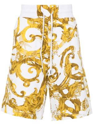 Versace Jeans Couture Baroccoflage-printed cotton shorts - White