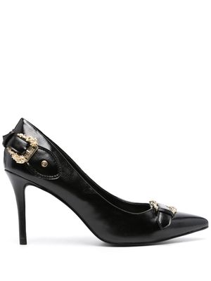Versace Jeans Couture Baroque-buckle 90mm stiletto pumps - Black