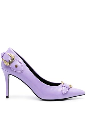 Versace Jeans Couture Baroque-buckle 90mm stiletto pumps - Purple