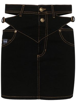 Versace Jeans Couture Baroque buckle denim mini skirt - Black