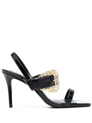 Versace Jeans Couture baroque buckle-detail 93mm sandals - Black
