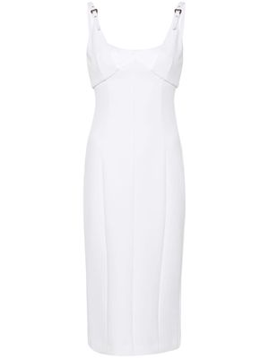 Versace Jeans Couture Baroque Buckle midi dress - White
