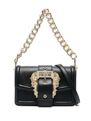 Versace Jeans Couture Baroque-buckle shoulder bag - Black