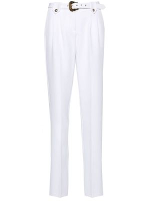 Versace Jeans Couture Baroque Buckle tapered trousers - White