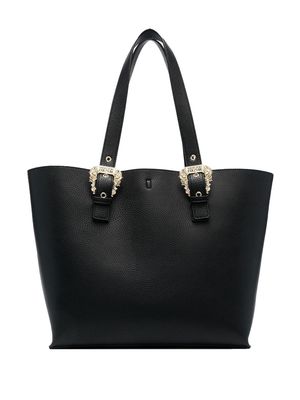Versace Jeans Couture Baroque-buckle tote bag - Black