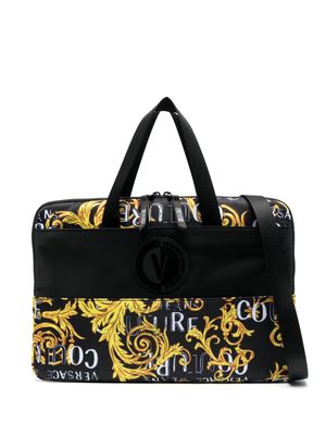 Versace Jeans Couture baroque logo-print laptop bag - Black