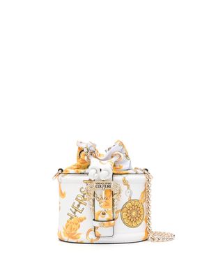 Versace Jeans Couture baroque-pattern print bucket bag - White