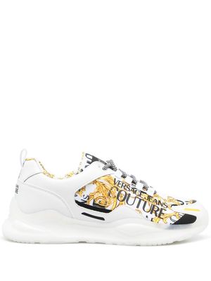 Versace Jeans Couture baroque pattern-print lace-up sneakers - White