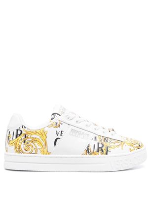 Versace Jeans Couture baroque-pattern print low-top sneakers - White