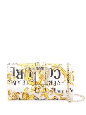 Versace Jeans Couture baroque-print buckle wallet - White