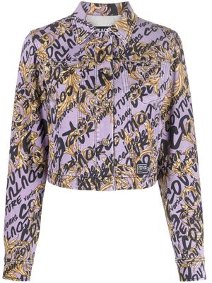 Versace Jeans Couture baroque-print button-fastening jacket - Purple