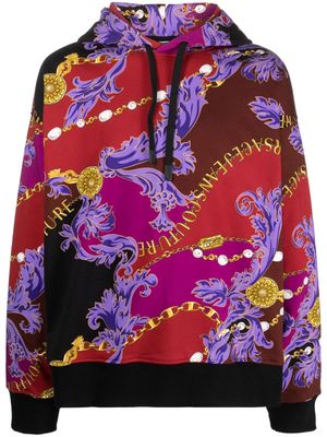 Versace Jeans Couture baroque-print cotton hoodie - Red