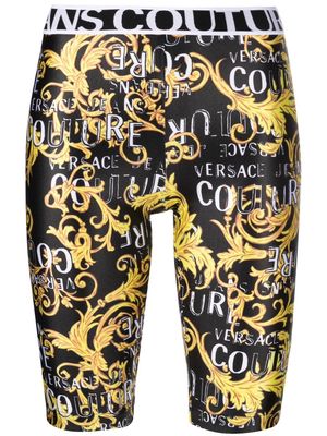 Versace Jeans Couture baroque-print cycling shorts - Black