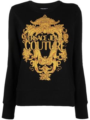 Versace Jeans Couture baroque-print jumper - Black