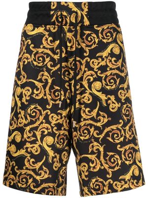 Versace Jeans Couture baroque-print knee-length shorts - Black
