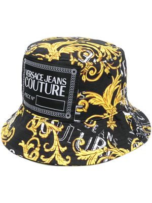 Versace Jeans Couture baroque-print logo-patch bucket hat - Black