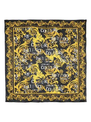 Versace Jeans Couture baroque-print logo scarf - Black