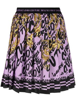 Versace Jeans Couture baroque-print mini skirt - Purple