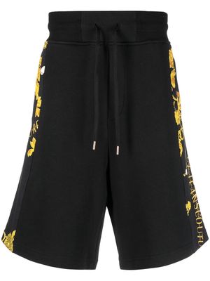 Versace Jeans Couture baroque-print panel track shorts - Black