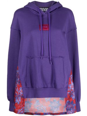 Versace Jeans Couture baroque-print panelled hoodie - Purple