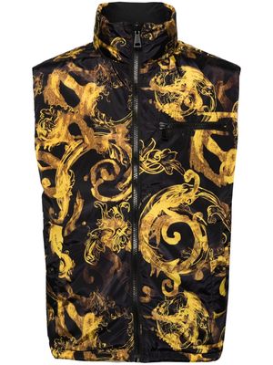 Versace Jeans Couture baroque-print reversible padded gilet - Black