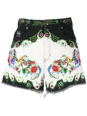 Versace Jeans Couture baroque-print short shorts - White