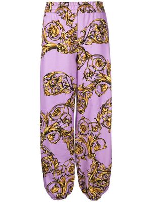 Versace Jeans Couture Baroque-print track pants - Purple