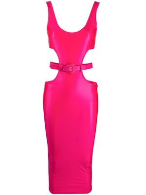 Versace Jeans Couture belted-waist sleeveless dress - Pink