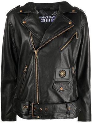 Versace Jeans Couture biker leather jacket - Black