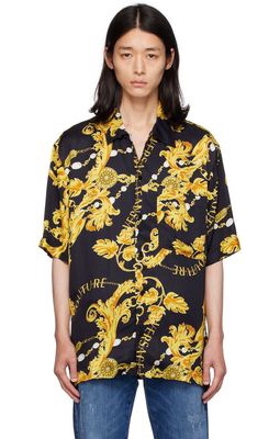 Versace Jeans Couture Black & Gold Chain Couture Shirt