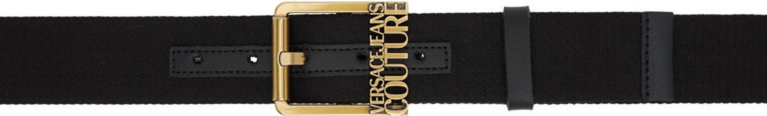 Versace Jeans Couture Black Logo Belt