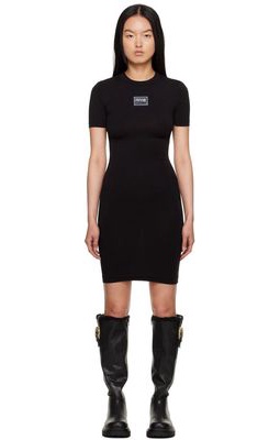 Versace Jeans Couture Black Ribbed Mini Dress