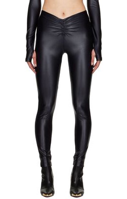 Versace Jeans Couture Black Ruched Leggings