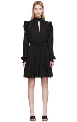 Versace Jeans Couture Black Shirred Dress