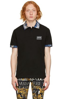 Versace Jeans Couture Black Tapestry Polo