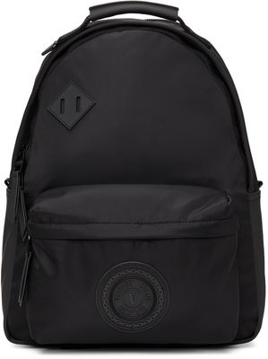 Versace Jeans Couture Black V-Emblem Backpack