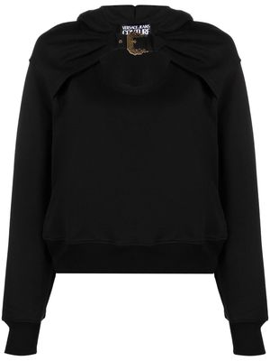 Versace Jeans Couture buckle-detail cut-out hoodie - Black