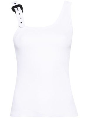 Versace Jeans Couture buckle-detailed ribbed tank top - White