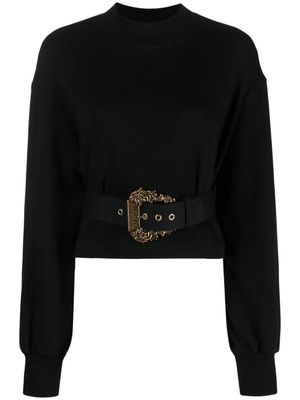 Versace Jeans Couture buckle-fastening cotton sweatshirt - Black