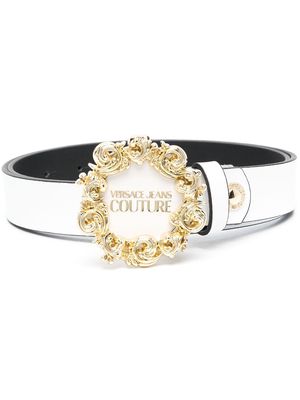 Versace Jeans Couture buckle leather belt - White