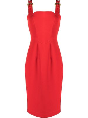 Versace Jeans Couture buckle-strap midi dress - Red