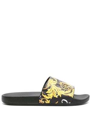 Versace Jeans Couture Chain Couture moulded-footbed slides - Black