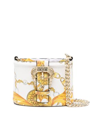 Versace Jeans Couture Chain Couture-print bucket bag - White