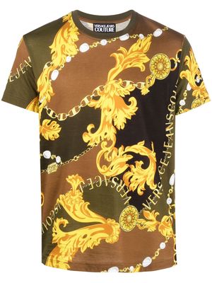 Versace Jeans Couture Chain Couture-print cotton T-shirt - Green