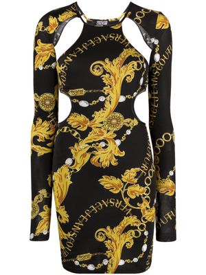 Versace Jeans Couture Chain Couture-print cut-out minidress - Black
