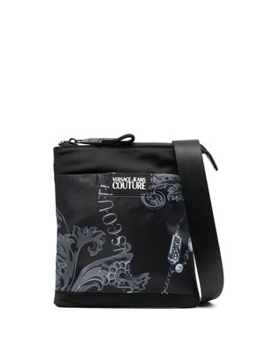Versace Jeans Couture Chain Couture-print messenger bag - Black