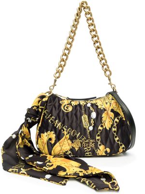 Versace Jeans Couture Chain Couture-print quilted crossbody bag - Black