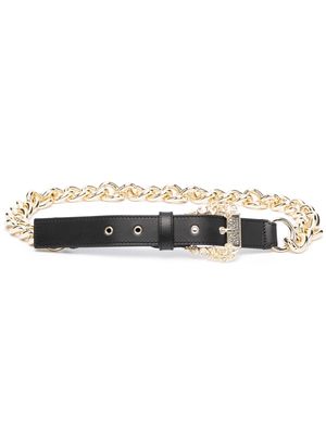 Versace Jeans Couture chain-link leather belt - Black