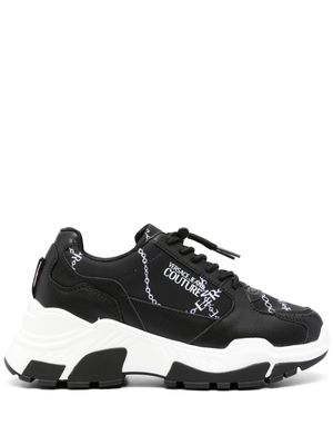 Versace Jeans Couture chain-link print panelled sneakers - Black